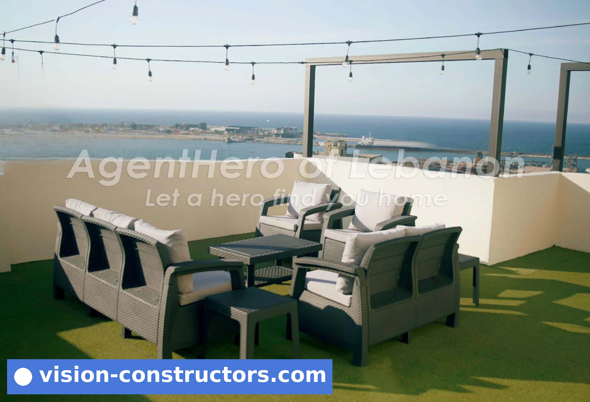 Apartment 2BR Rooftop Apt. | Huge Terrace | Front Sea View for rent in Achrafieh