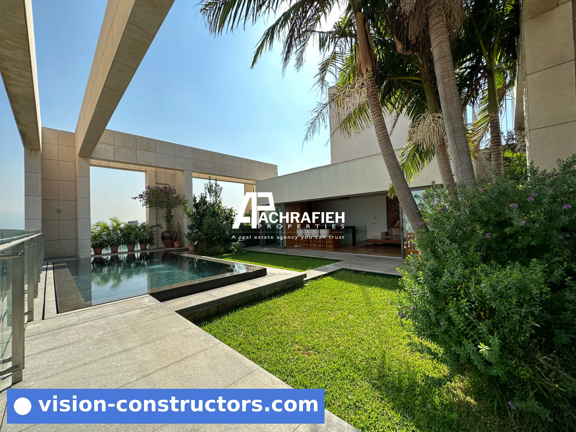 Penthouse Private Spacious Rooftop, Pool and Bar | Open Sea&City View for rent in Achrafieh