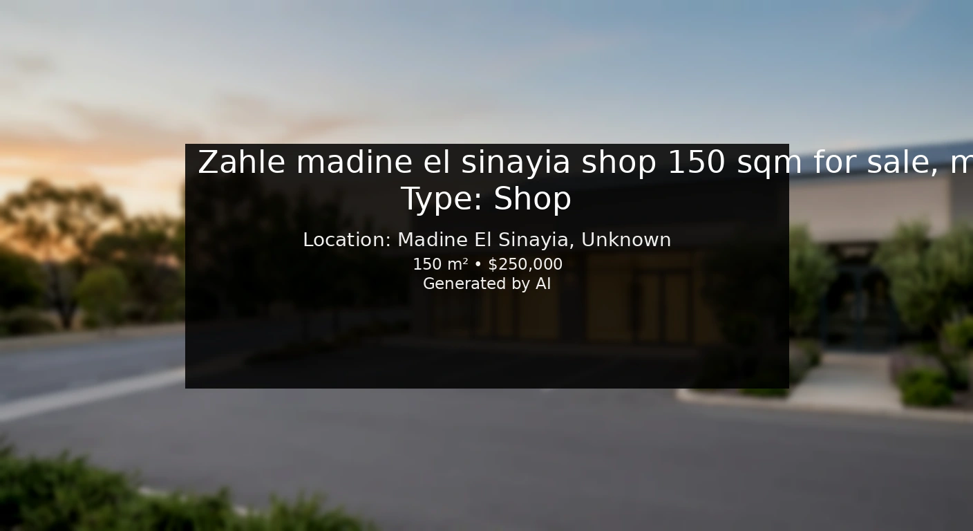 Zahle madine el sinayia shop 150 sqm for sale, main road