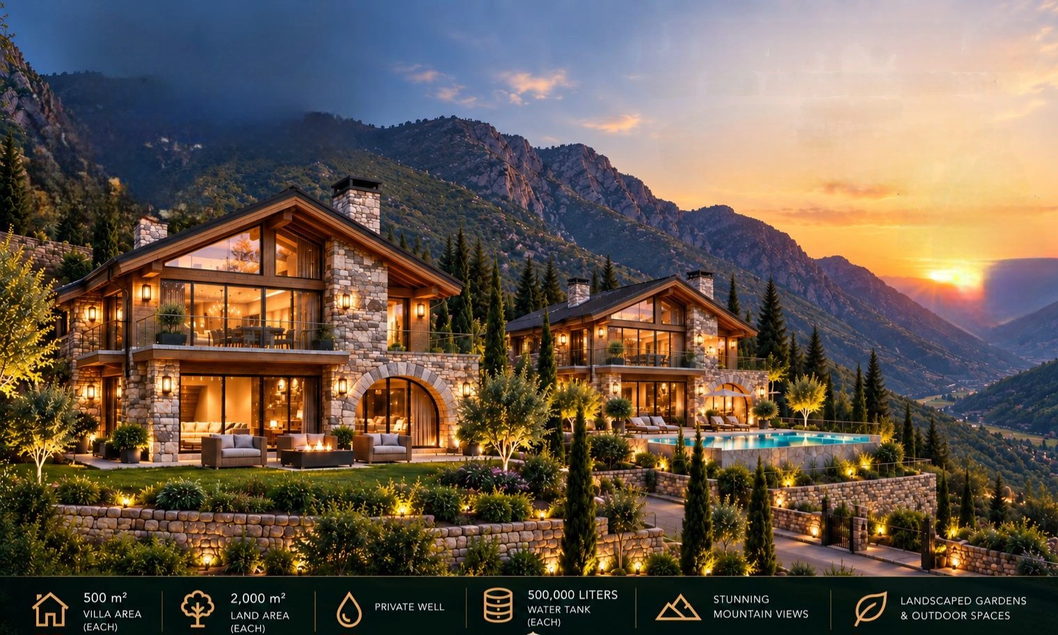 Dhour zahle luxury villas under construction, payment facilities