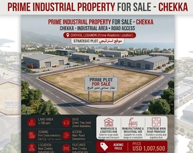 Land for sale in chekka -batroun