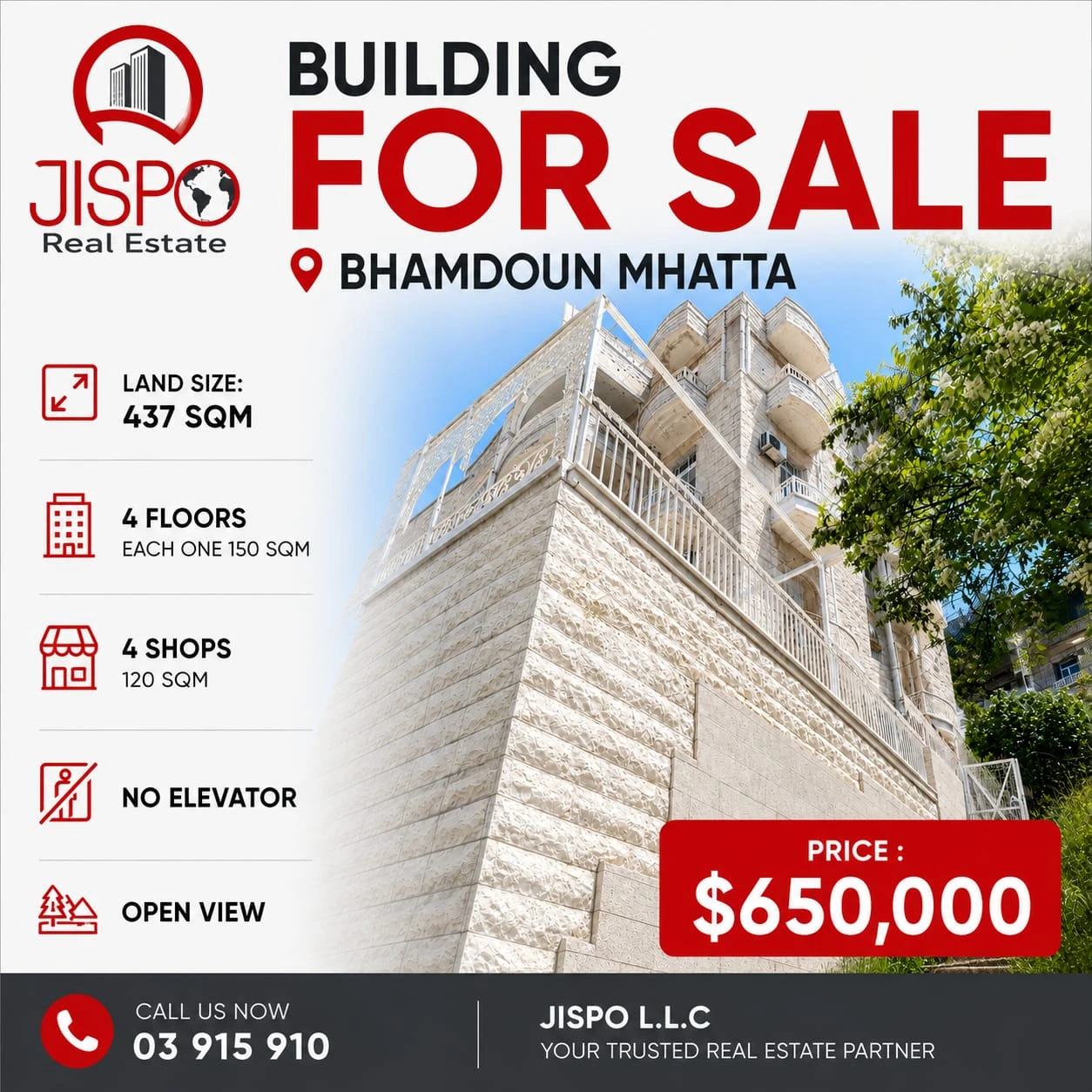 Commercial & residential building for sale in bhamdoun mhatta – aley