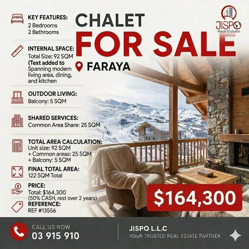 Mountain chalet under construction for sale in faraya – keserwan
