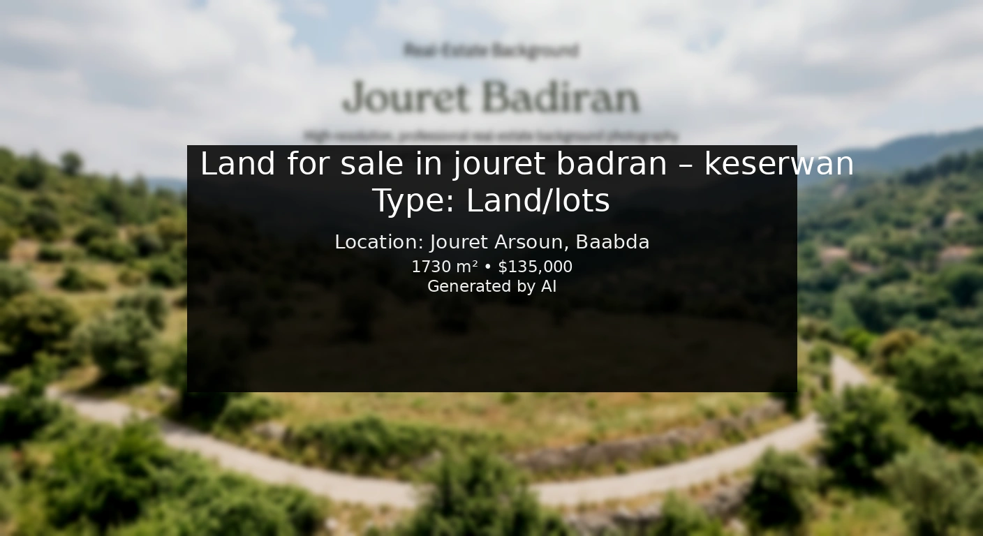 Land for sale in jouret badran – keserwan