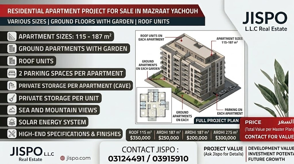 Apartments for sale in mazraat yachoue – maten